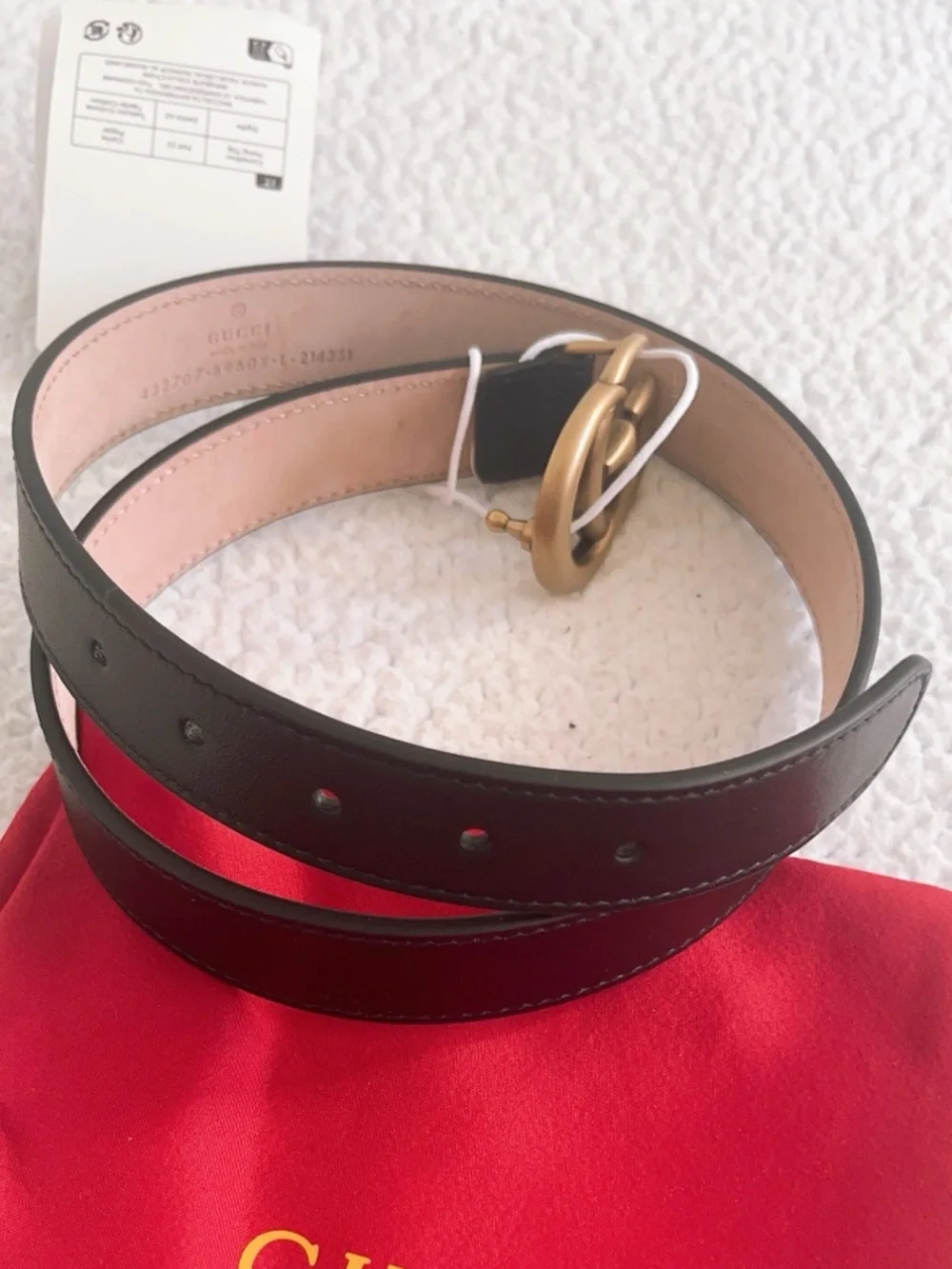 Gucci  Kids Black Leather GG Logo Buckle Belt